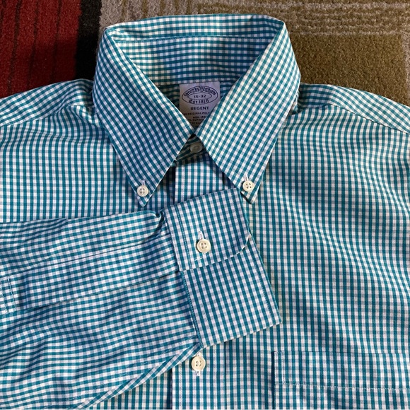 Brooks Brothers Other - Brooks Brothers Regent Checkered Non-Iron Supima Lycra Button Down Sz 15-32